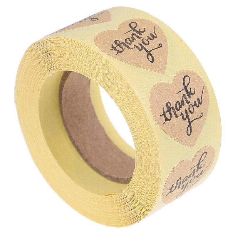 500pcs Heart thank you Stickers Cake Sealing Labels Gift Box Adhesive Sti.l8