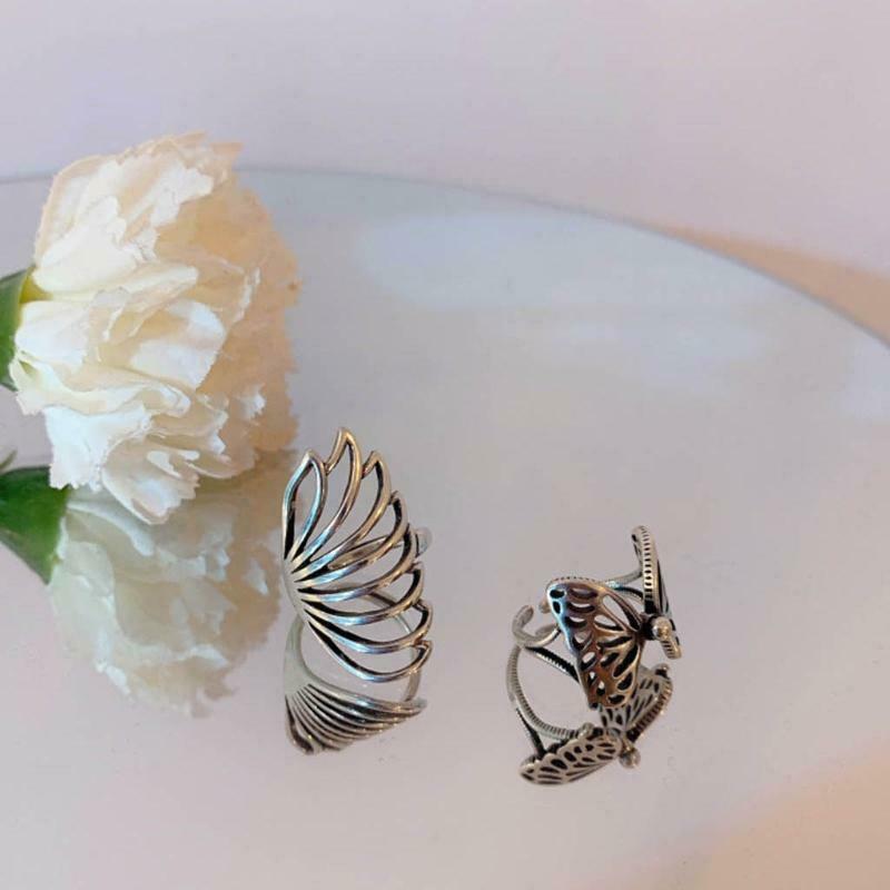 Fashion Butterfly Shaped Wedding Engagement Promise Statement Anniversary Rings