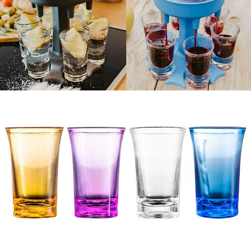 6Pcs Tall Shot Glass Set 1.2oz Drinking Glasses With Heavy Base Party Glassware