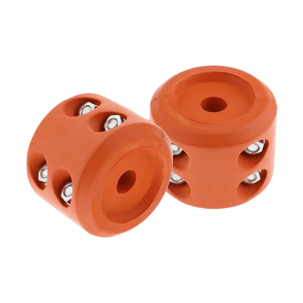 2xBike UTV Winch Cable Hook Stopper Rubber Cushion Stopper Line Saver Orange