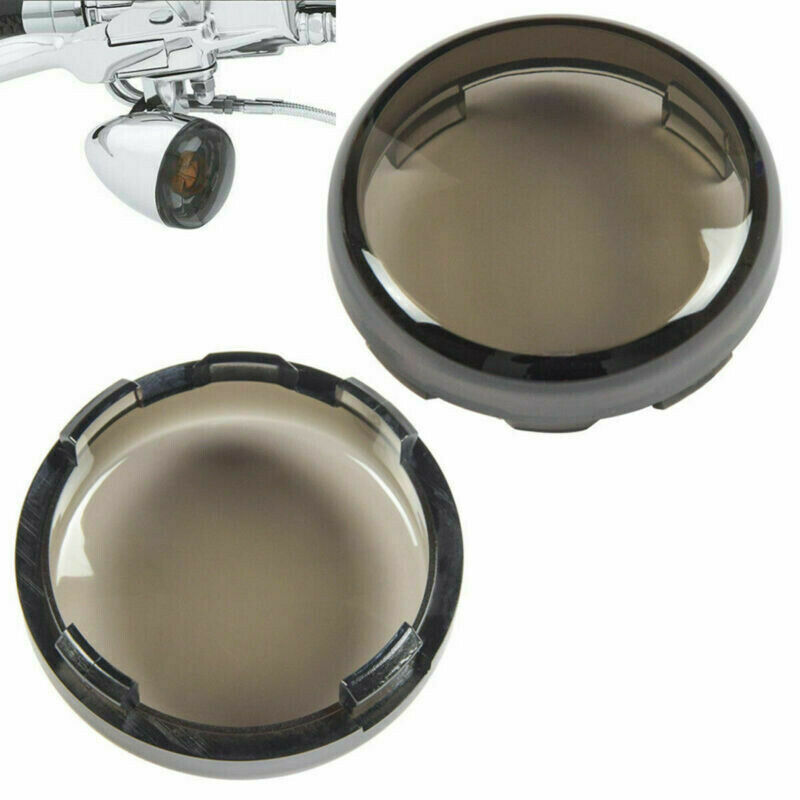 Motorcycle Front LED Turn Signal Indicator Lights Smoke Lens Covers Universal