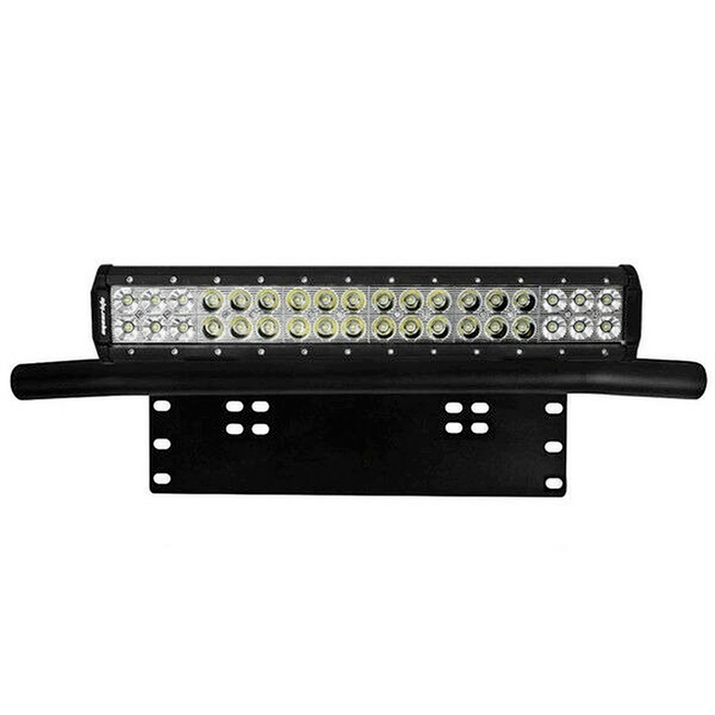 Black Duty Offroad Bumper License Plate Mounting Bracket LED Fog Light