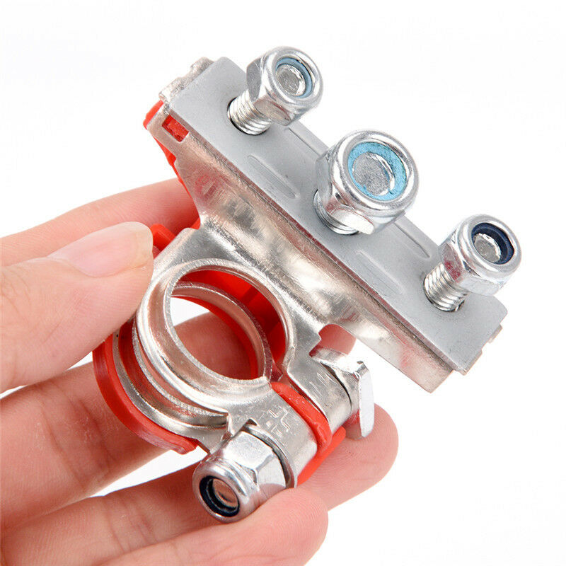 2Pcs Car Black Red Battery Terminals Metal Replacement Clamp ElectricConnect DD