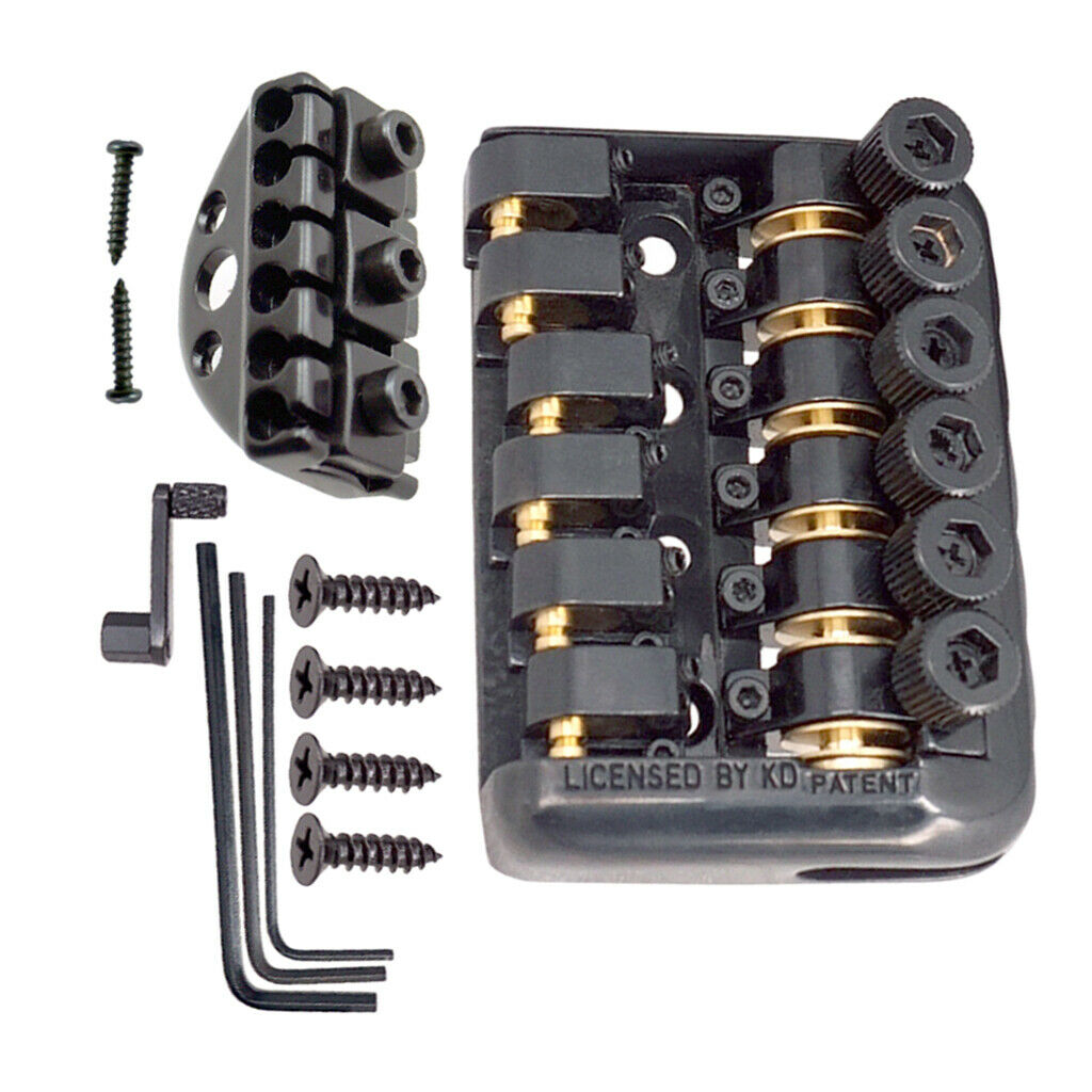 1 Set New 6 String Headless Guitar Bridge Tailpiece Roller Saddle Parts Accs