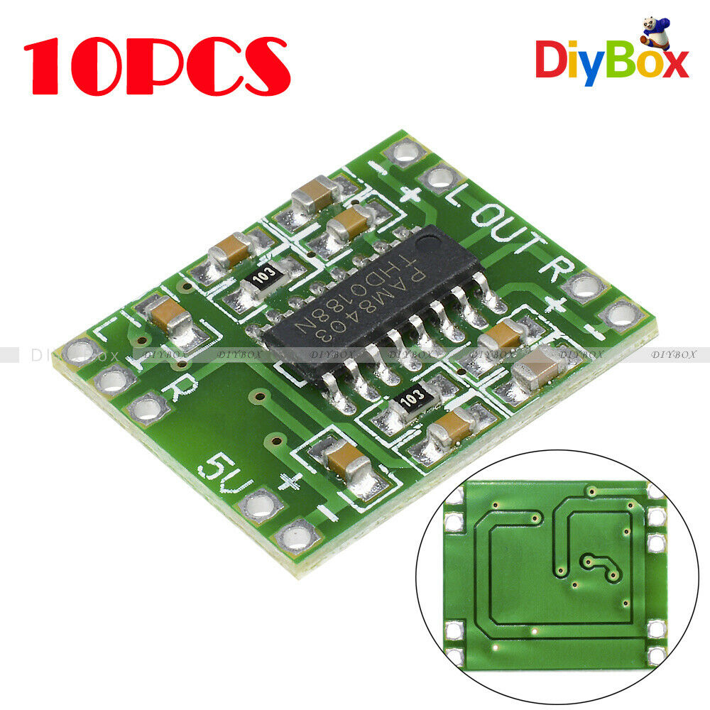10PC Mini PAM8403 Audio Module 5V Digital Amplifier Board Class D 2*3W USB Power
