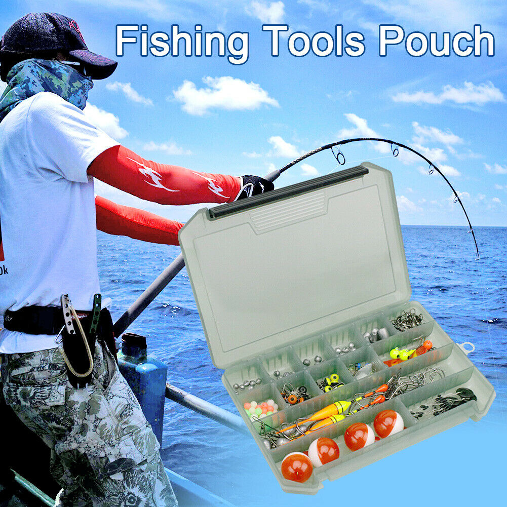 14 Grids Fishing Lure Bait Storage Box Fishing Tackle Tools Jig Hook Case @
