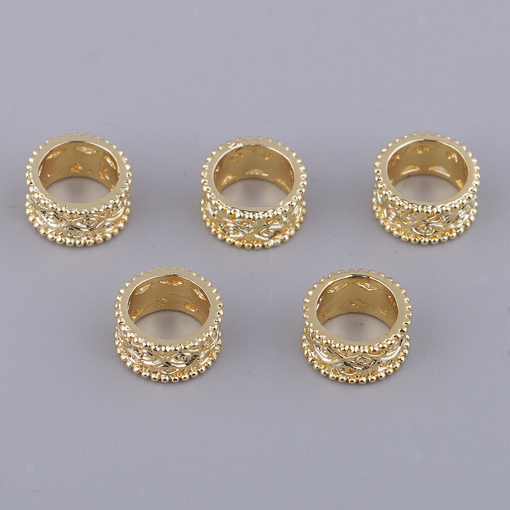 5 Pcs Metal Golden Spacer Loose Beads Jewelry Making Craft DIY