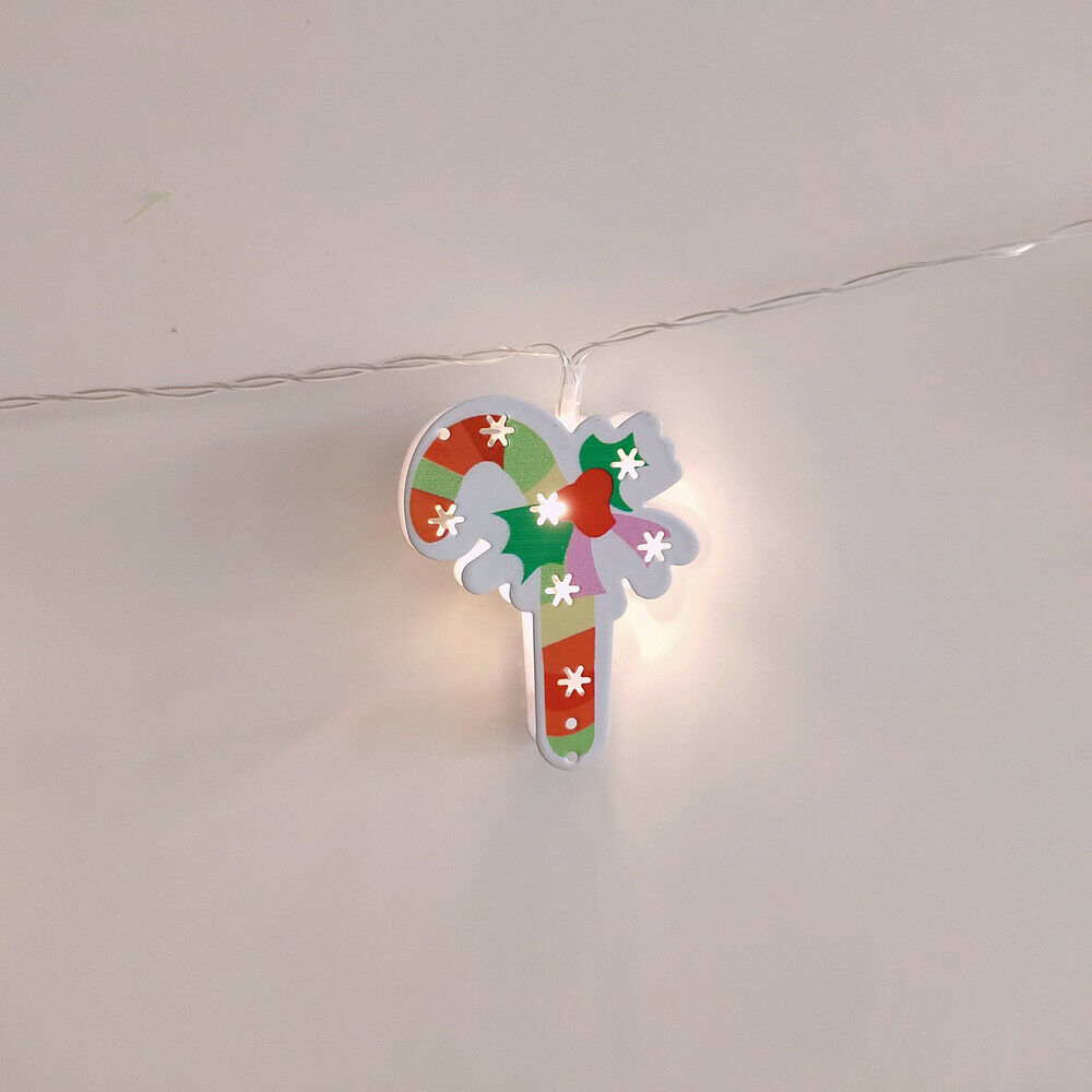 Christmas 20LEDs Decorative Metal String Lights Battery Operated Candy Canes 10"