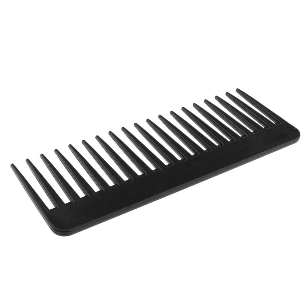 2pcs Wide Tooth Detangler Salon Shampoo Brush Comb for Curly Long Hair Black