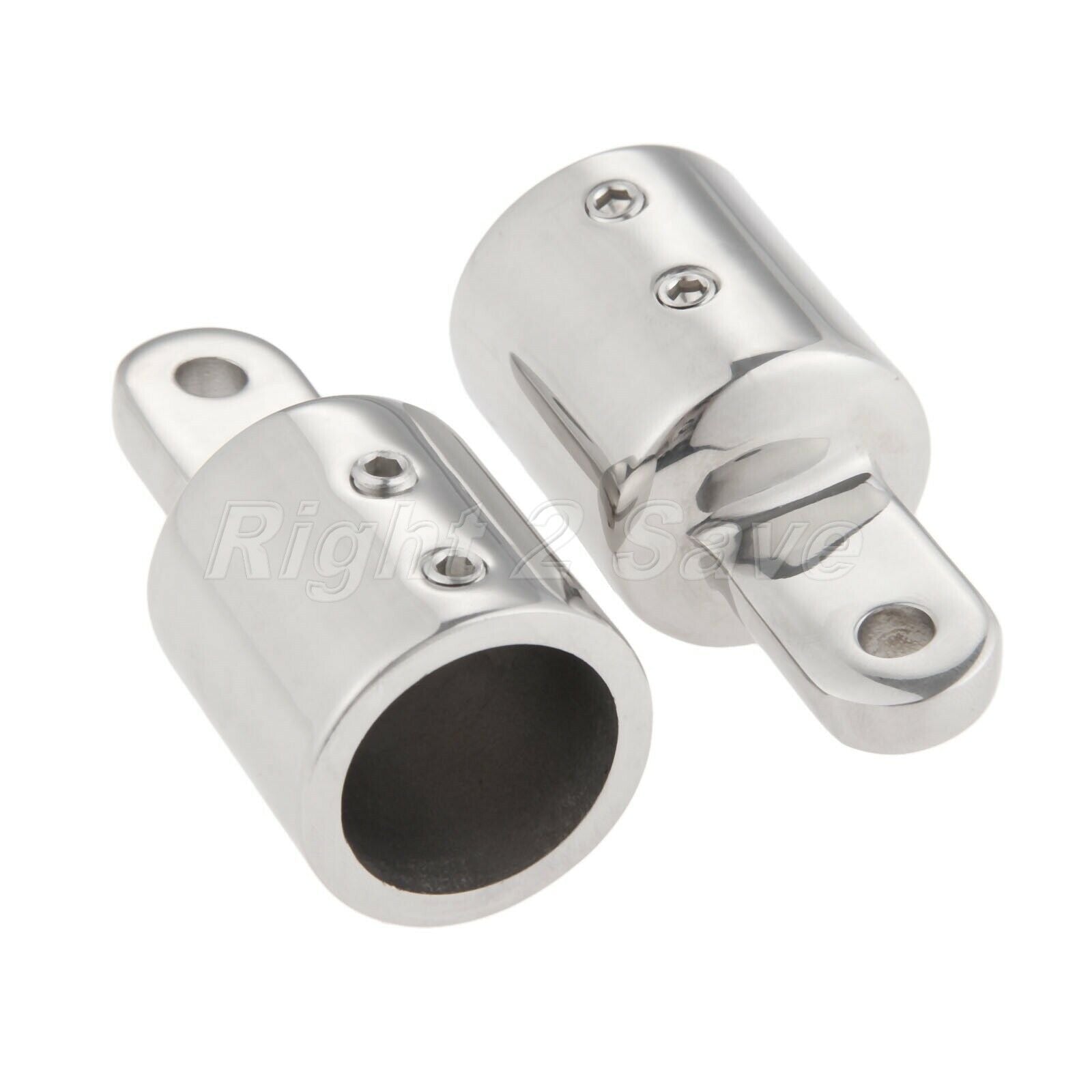 2Pcs Bimini Eye End Top Caps 316 Stainless Polished Hardware Marine for 1" Tube