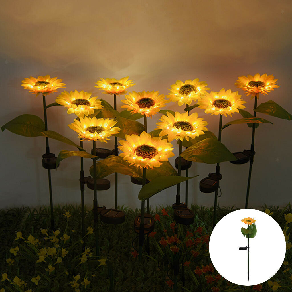 Outdoor LED Solar Powered Garden Stake Light Yard Porch Pathway Path Outside