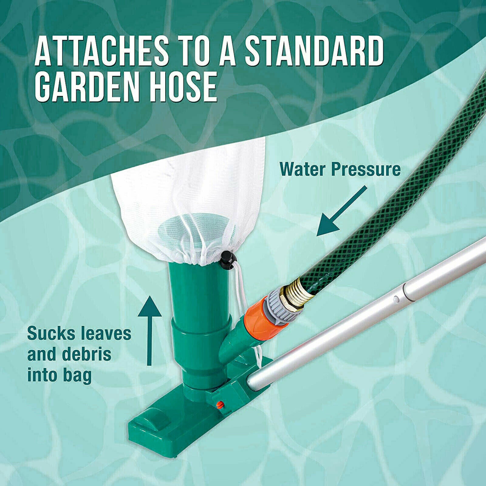 Pool Vacuum Cleaning Kit w/Brush 5 Section Pole for Pools Spas US Joint
