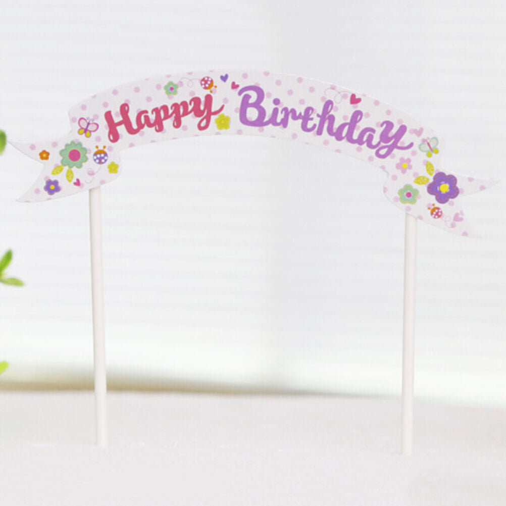 Happy Birthday Cake Cupcake Bunting Banner Flag Food Topper Party Picks BDAU