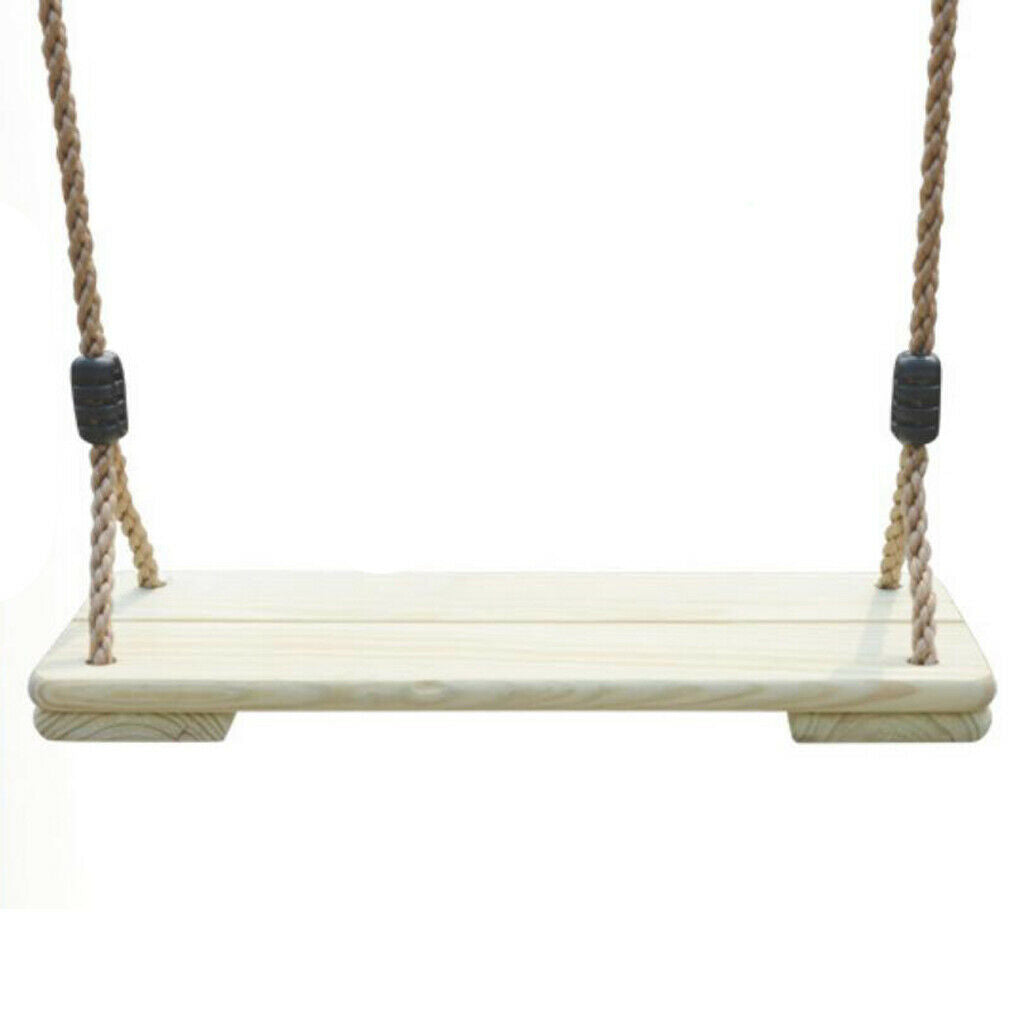 Durable Flat Chair Wooden Swing Set Accessories with Adjustable Rope Kids