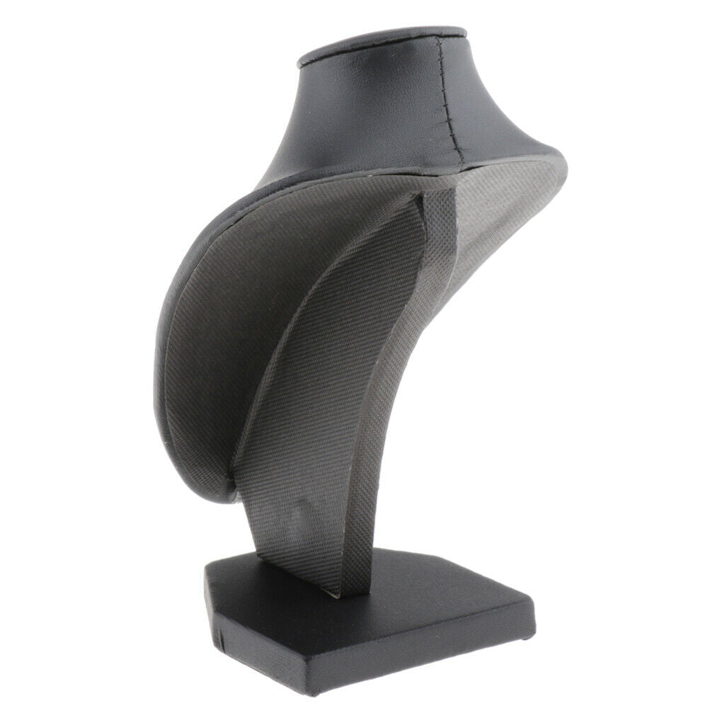 5 lot Black PU Leather Necklace Bust Display Shop Jewelry Stands Holder