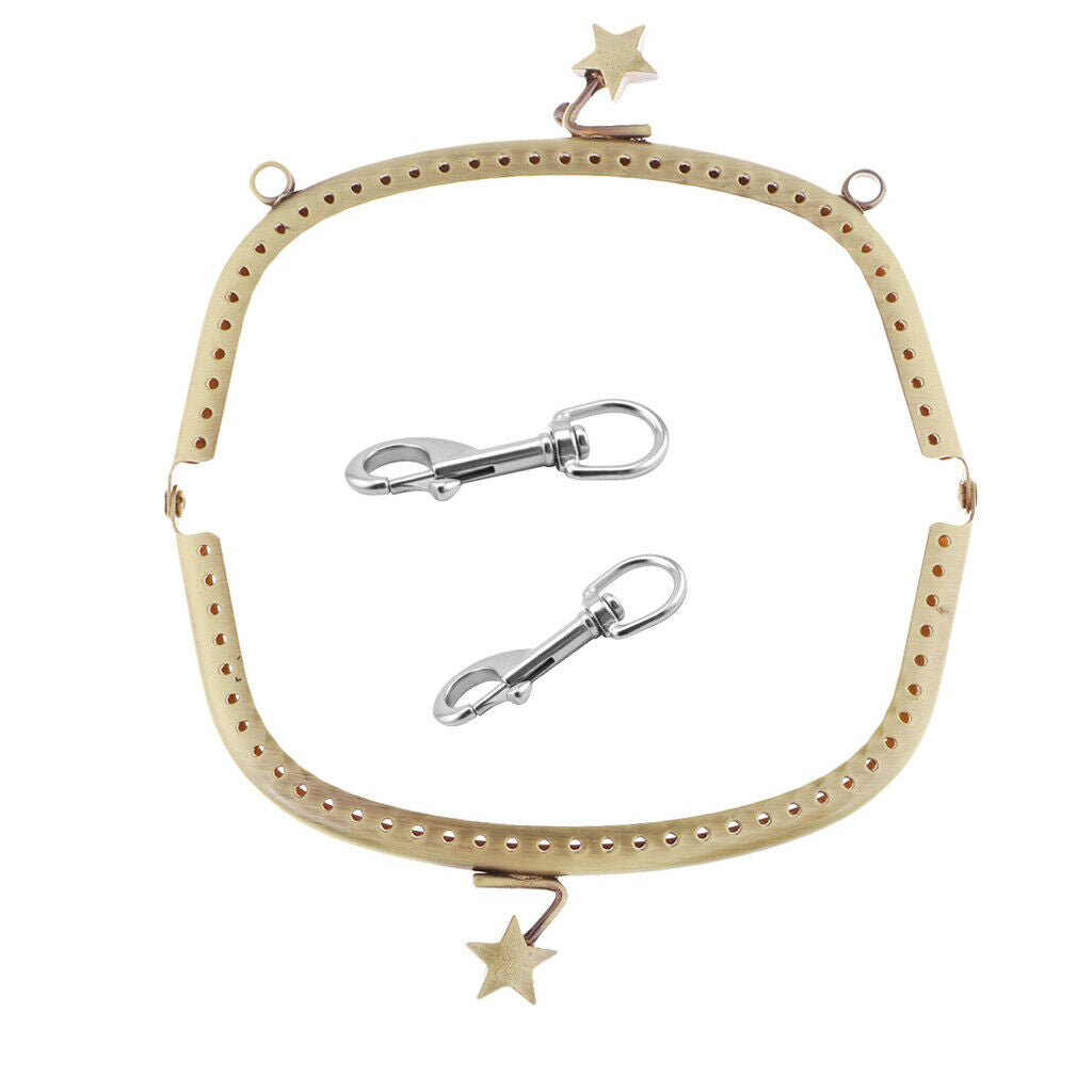 2pcs Stainless Steel Carabiner Hook With Metal Handbag Frame