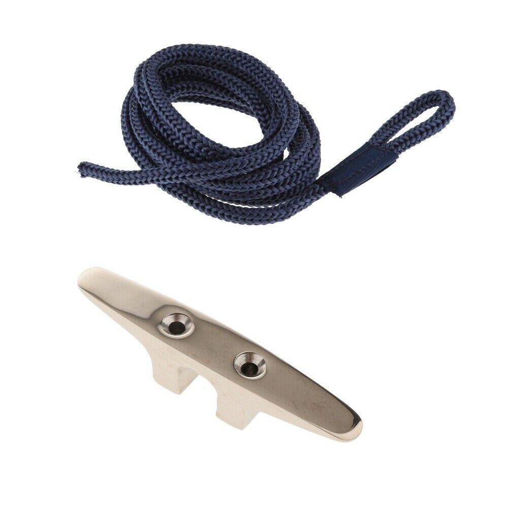Stainless Steel Mooring Rope Cleat + Boat  Lines Bumper Whips Rope