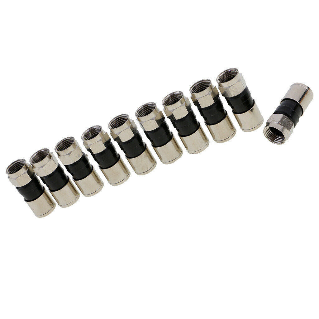 10pcs F Type Snap Seal Compression Connectors Sky TV Satellite Cable