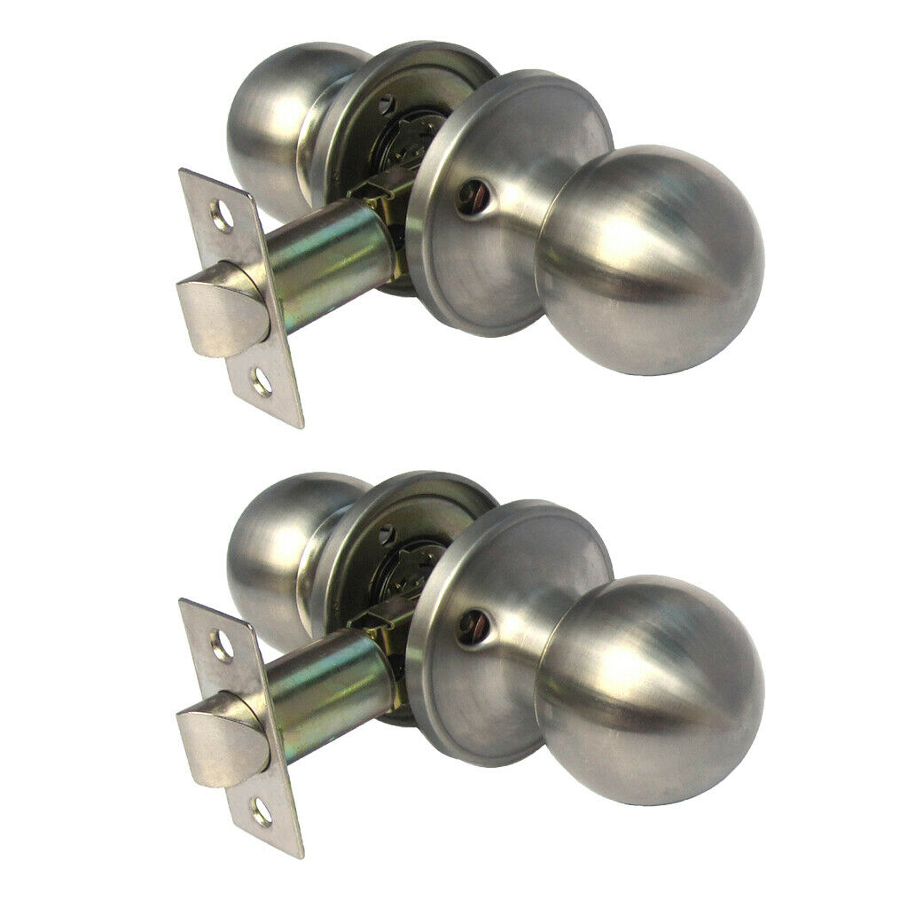 2pcs Door Knob Passage Door Lever Handle Set Nickel Door Handle for Bathroom