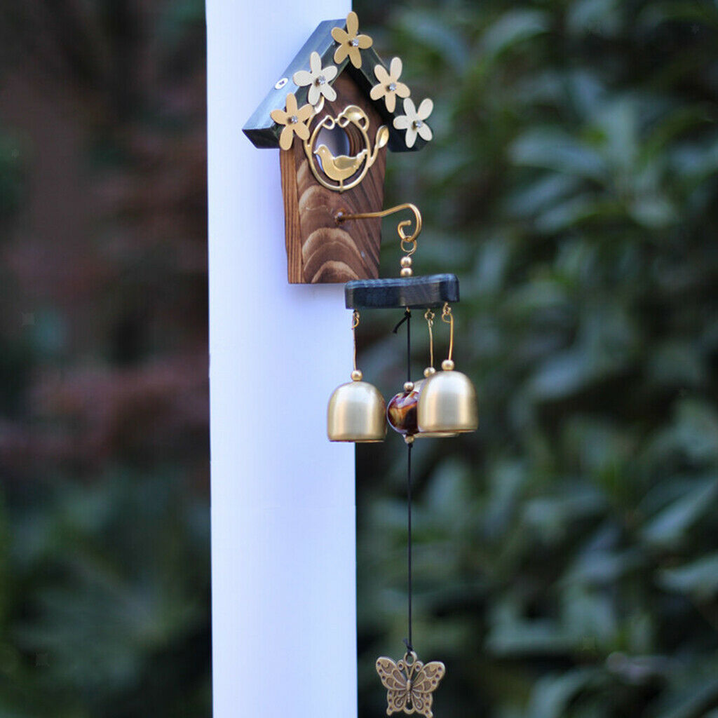 Copper Bell Bird Nest Wind Chime Animal Garden Windchimes for Outdoor Yards
