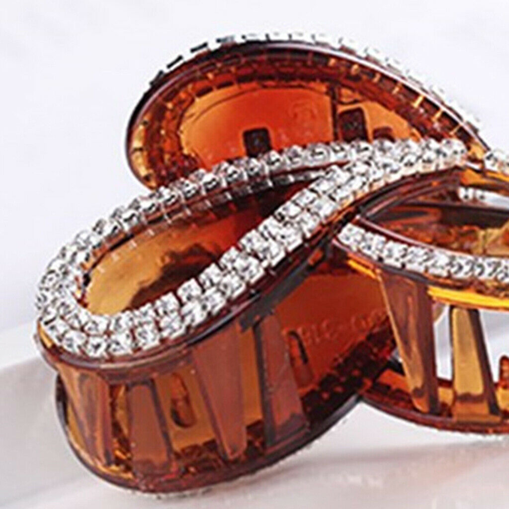 2 Pack Lady Geometric Hair Claw Crystal Hair Clip Jaw Make up Updo Tools