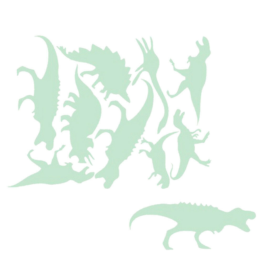 9 Pieces Dinosaur Glow In The Dark Ceiling Wall Art Fun Luminous Stickers