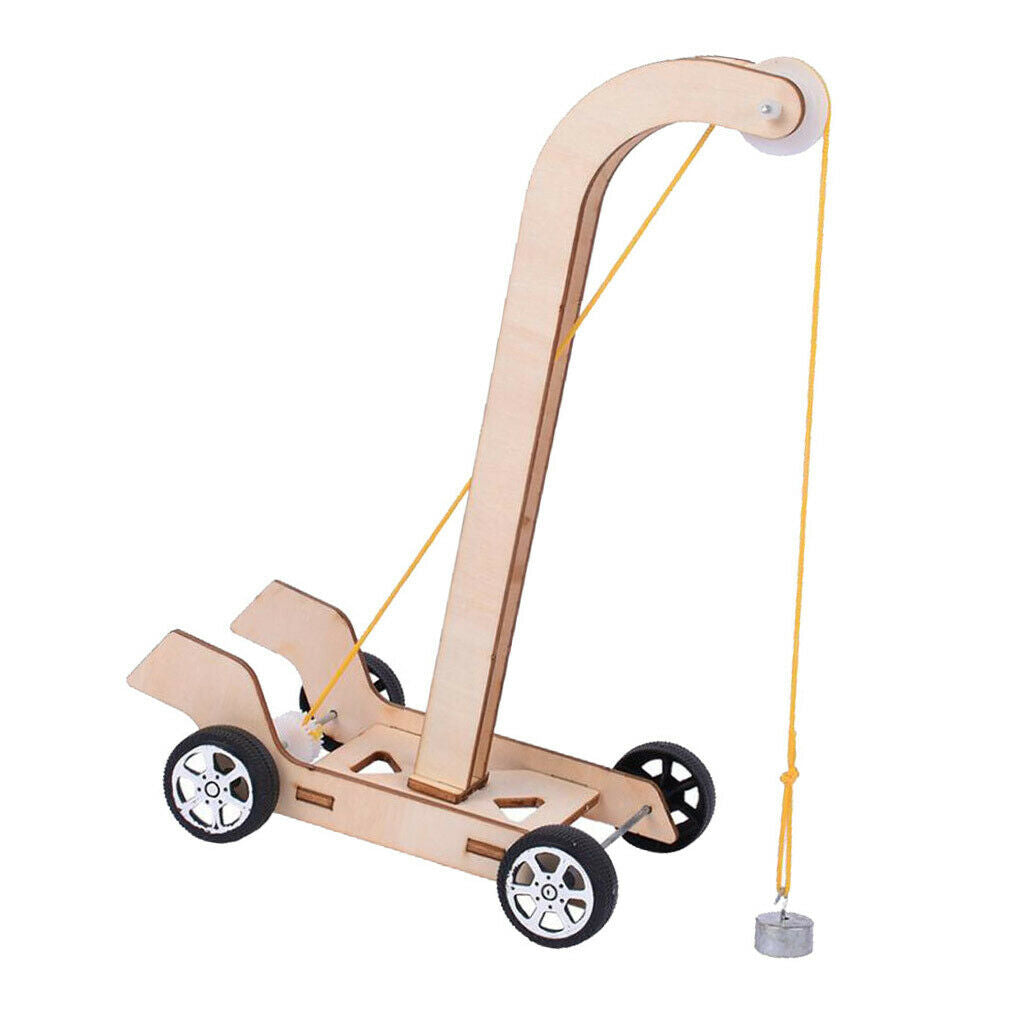 DIY Wooden Gravity Car to Assemble, Physics Eductaional Toys for Kids Science