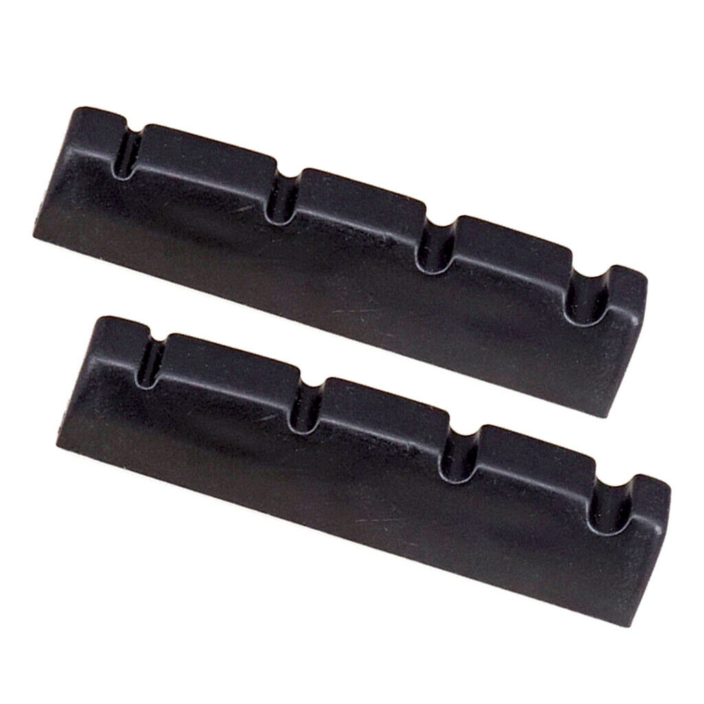 Exquisite Slotted Nut for 4 String Guitar Bass Bridge Parts Black