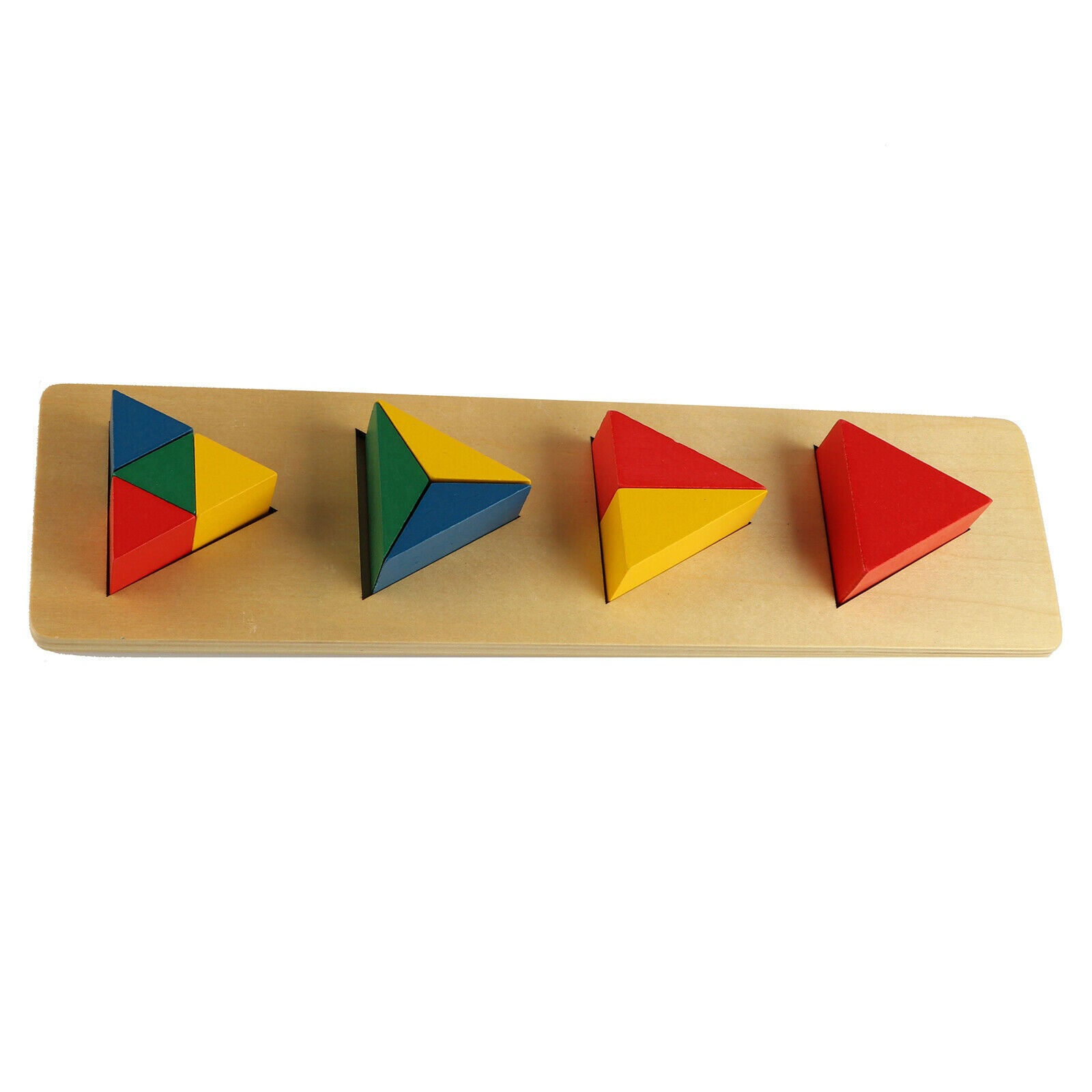 Wooden Geometry Triangle Shape Match Block Building Color Recognition Puzzle