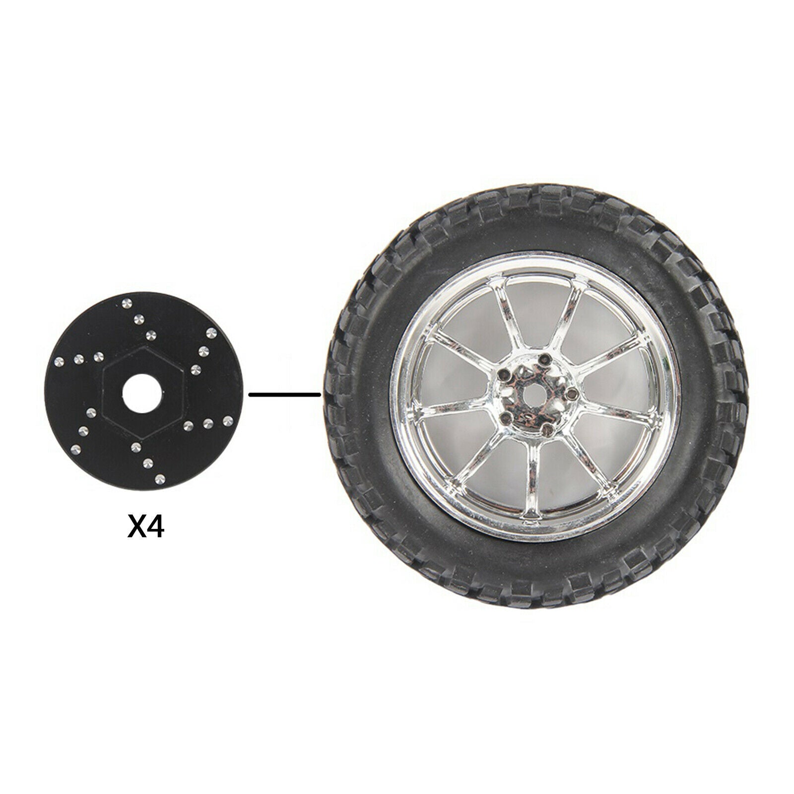 4 Pieces Wheel Brake Disc Pad for WPL B14 B24 C14 C44 1/16 RC Crawlers