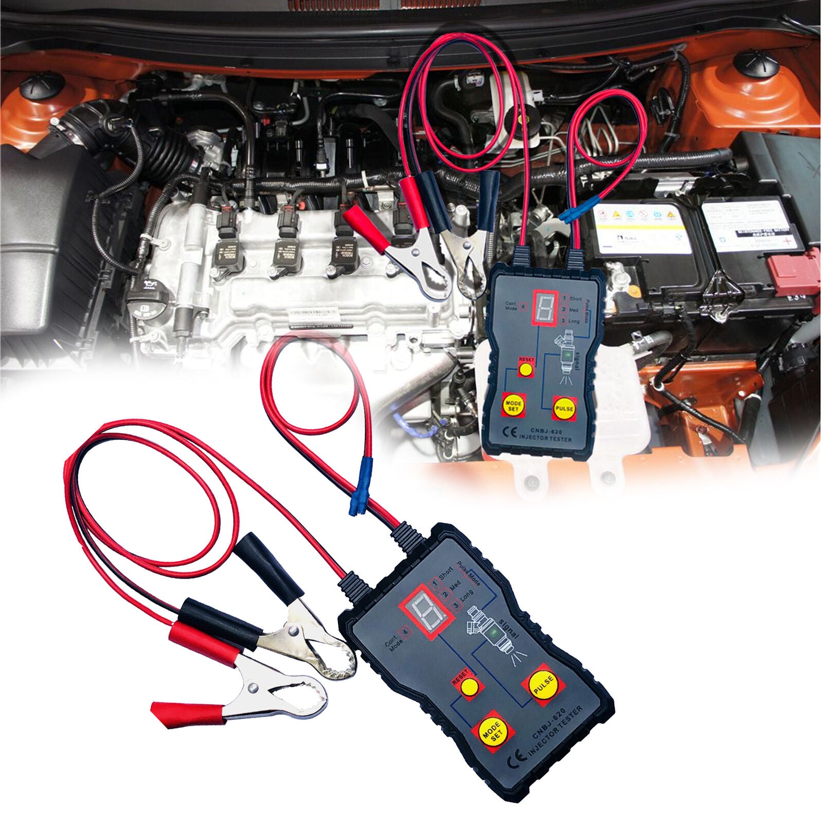 12V Injector Tester Fuel Injector 4 Pluse Modes Fuel Pressure System Scan Tool
