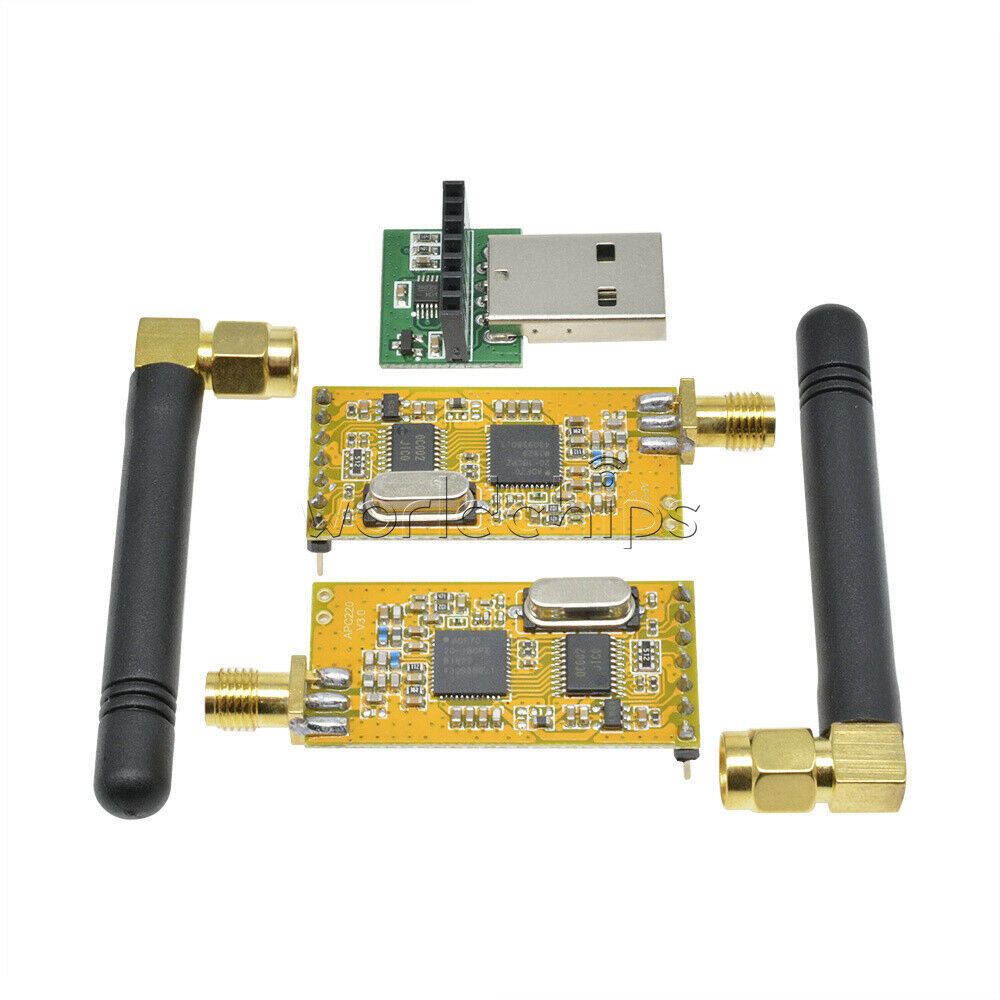 APC220 Wireless RF serial Data Modules With Antennas USB Converter New