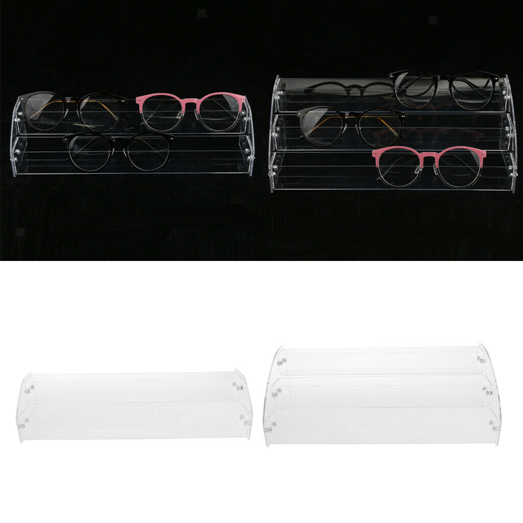 2Sets Multi-Layer Acrylic Sunglasses Display Stands Nail Polish Bottle Racks