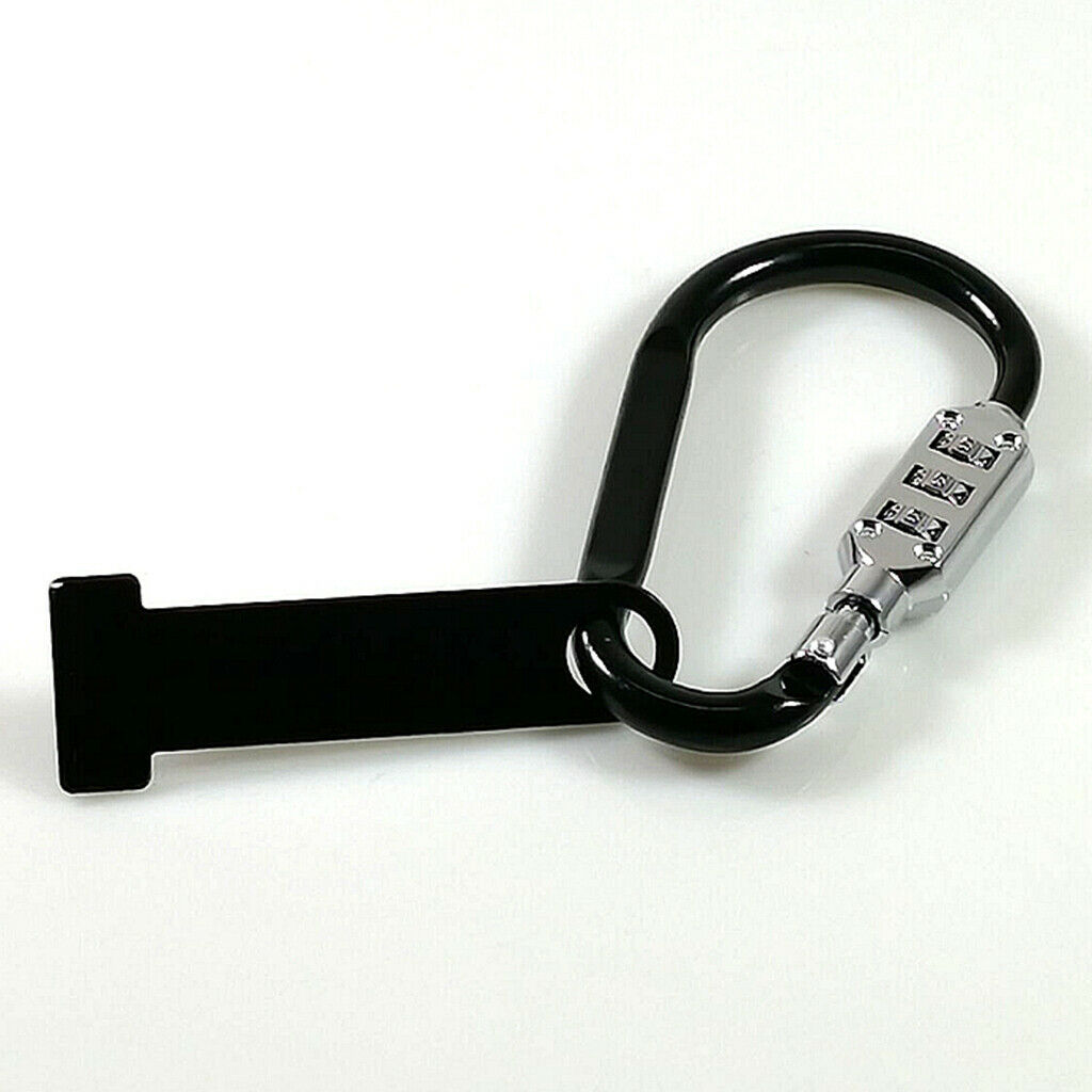 2pcs Black Motorcycle Scooter Anti-theft Open Face Helmet Lock Fastener + T-Bar