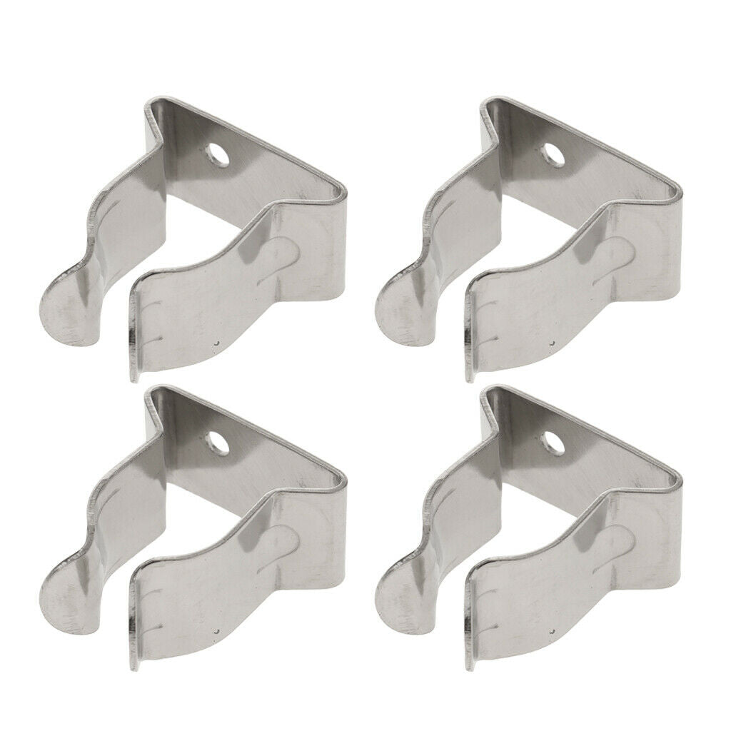 304 Stainless Steel Marine Sailing Hook Holders Clips -5/8inch to 1inch Tube 4pc