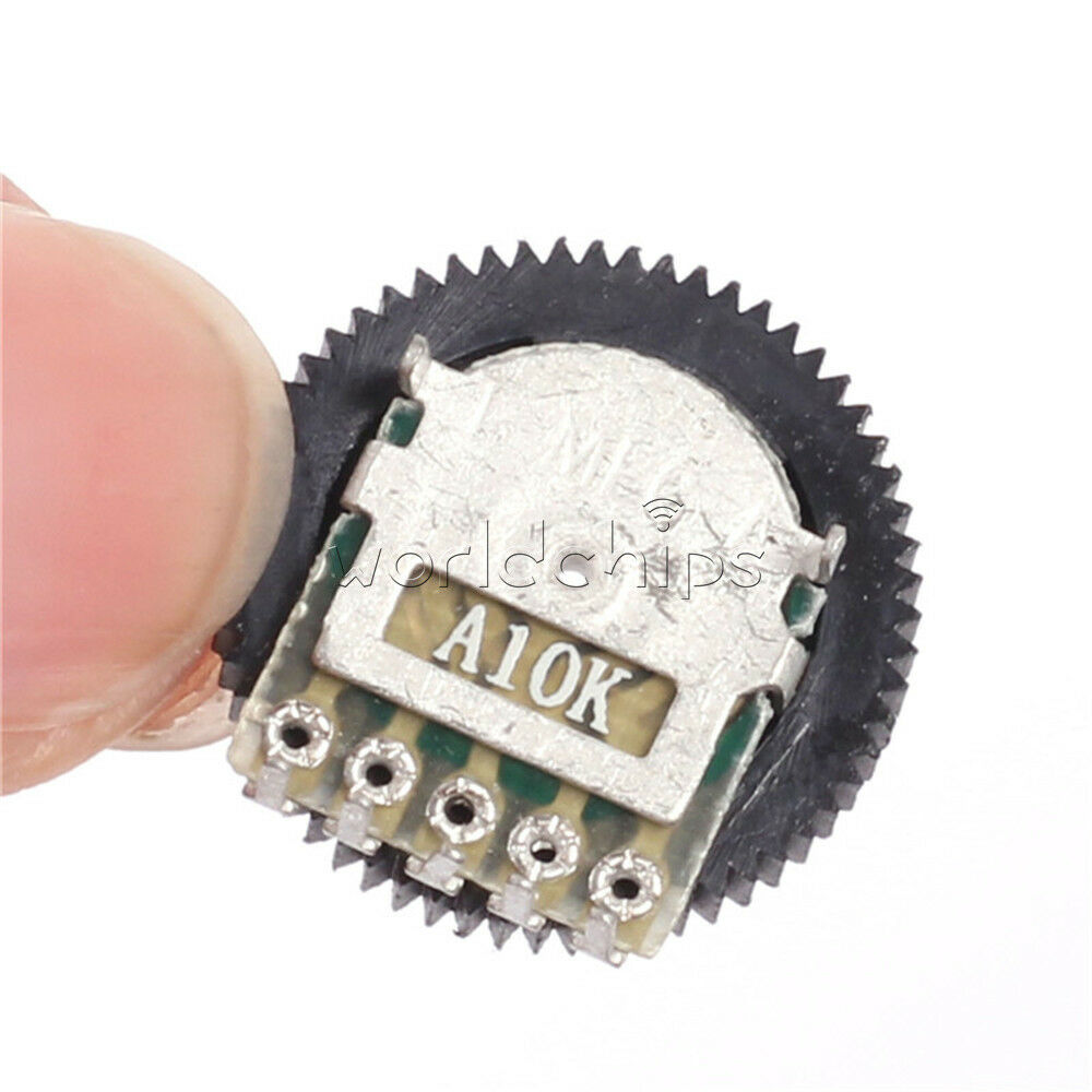 10PCS 10K A103 Duplex Gear Potentiometer A10K 16x2mm 5pin for Radio MP3 MP4