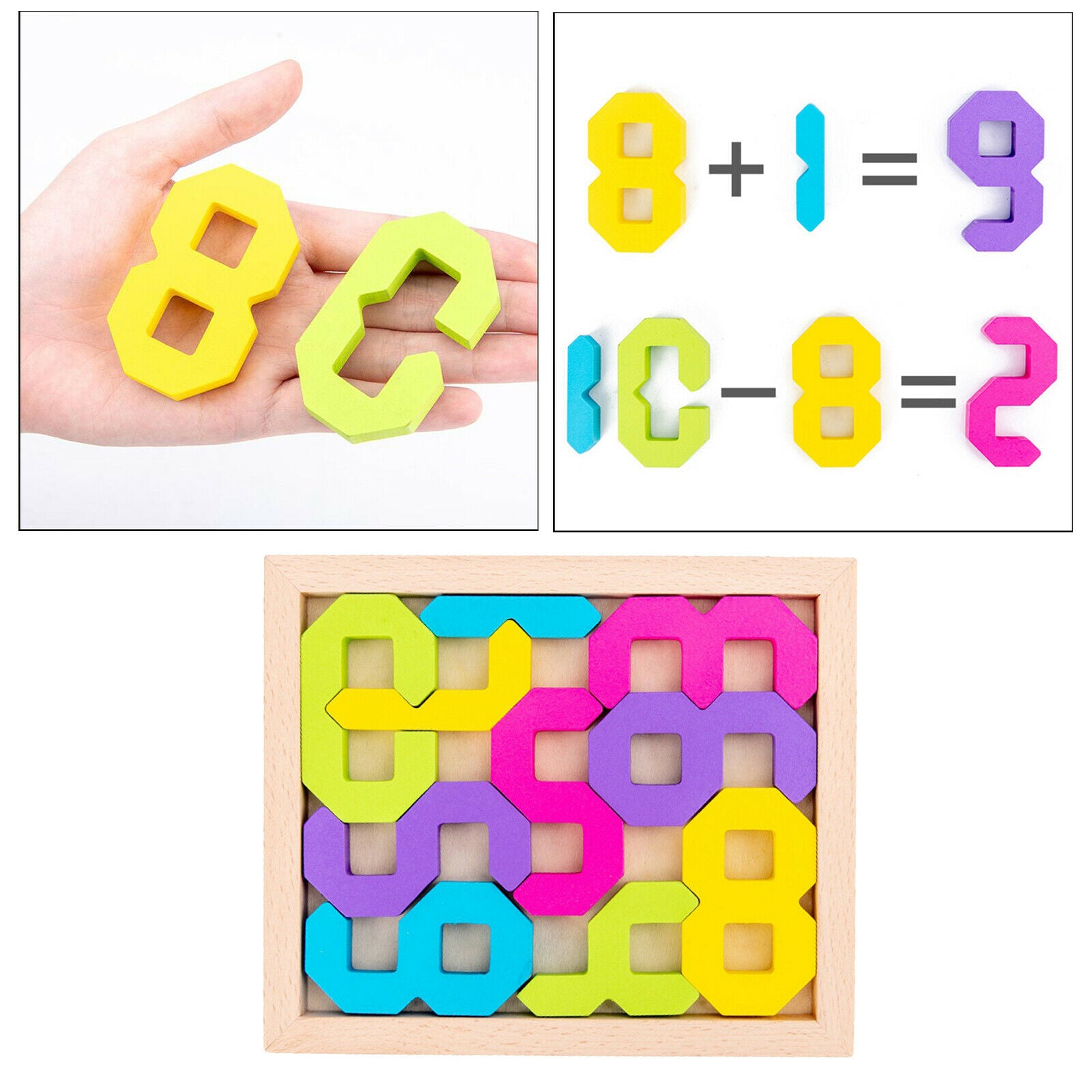 Number Blocks Toys Early Learning Math Puzzle Toys for 1-3 Years Old Kids