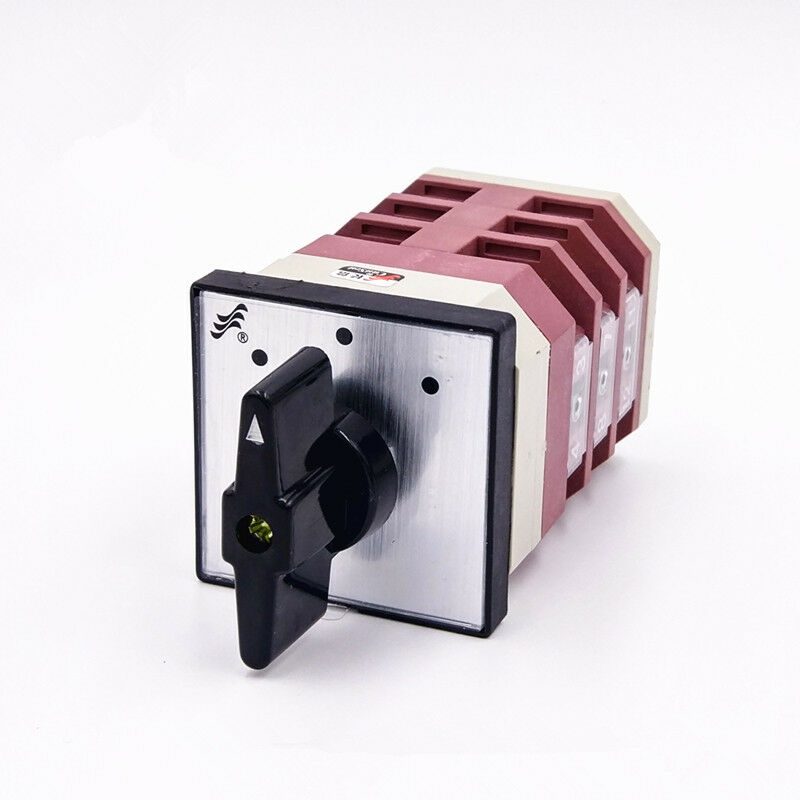 1PCS Changeover Switch 16A 380V 3 Positions(ON-OFF-ON) 12 Terminal Number Latch