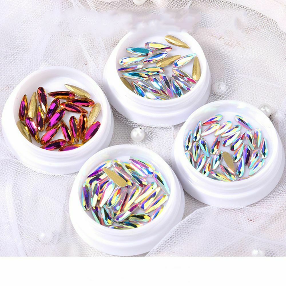 Nail Art Decorations Diamond Waterdrop White AB Nail Stones Nail Rhinestones