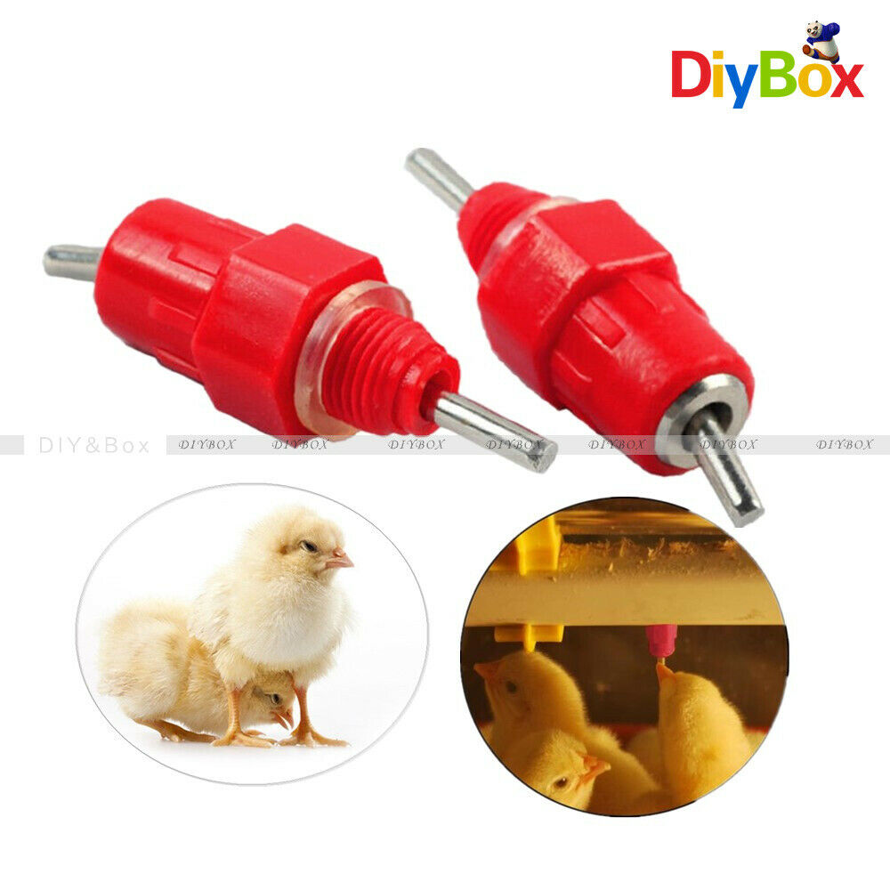 10Pcs Poultry Water Drinking Nipples Duck Chicken Feeding Screw In Drinker A360°