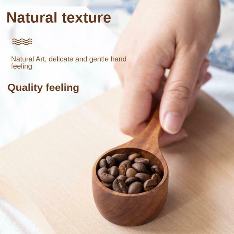 Round Coffee Scoop Wooden Measuring Spoon Measure Tea Scoops Water Ladle Coffee