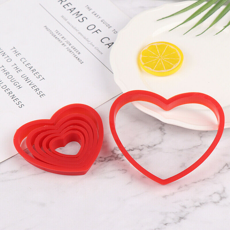 6pcs/Set Nesting Love Heart Cookie Biscuit Cake Cutter Set Fondant Sugar .l8