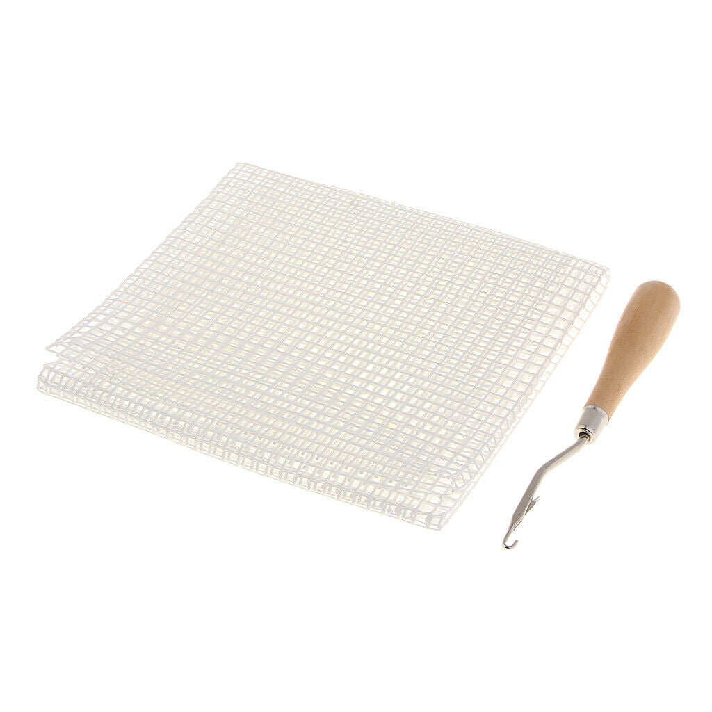 1Set Blank Wooden Bent Latch Hook DIY Handmade Cushion Mat Blankets Making