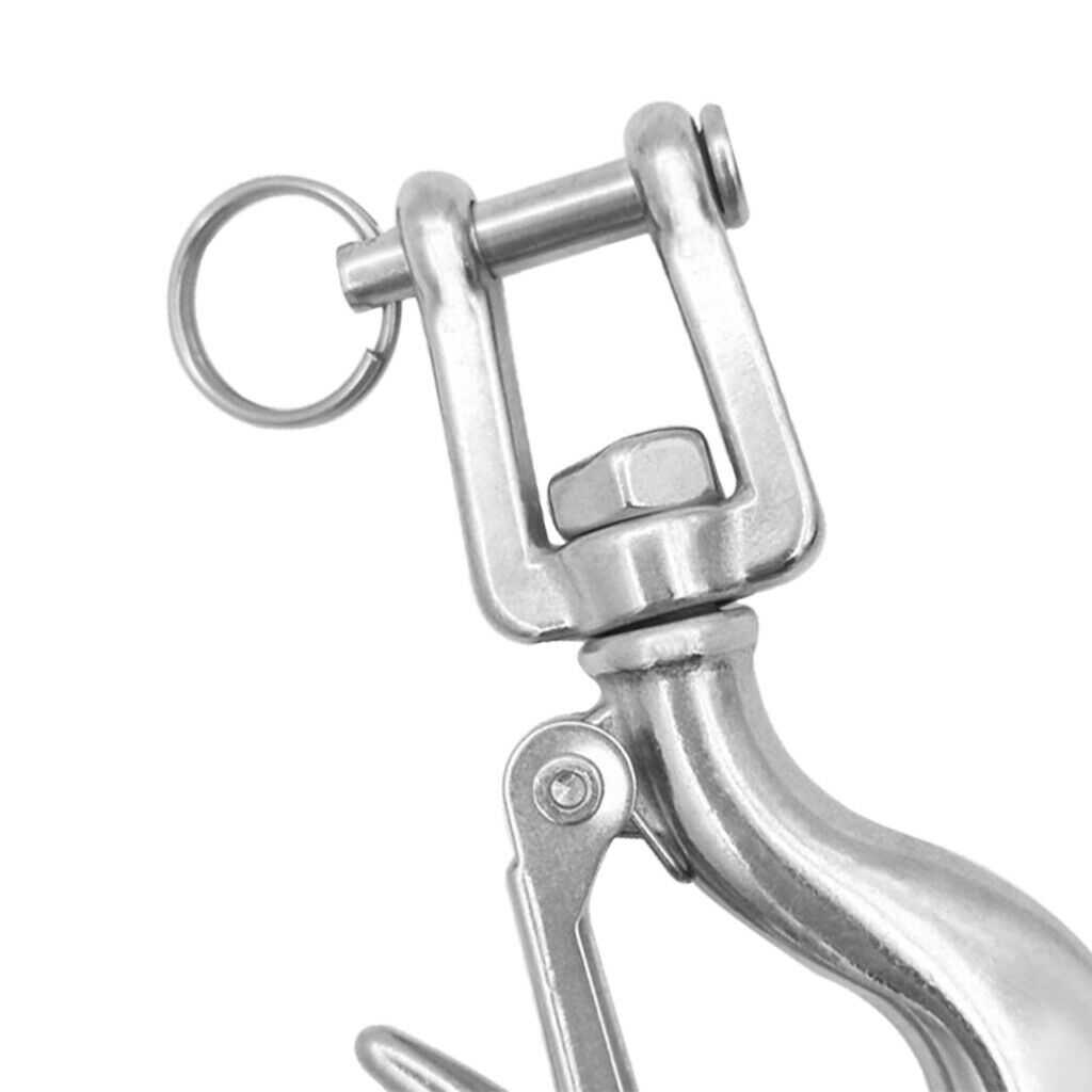 2x Marine Stainless Steel Rotary Spring Snap Hooks Boat Anchor Rigging Clip