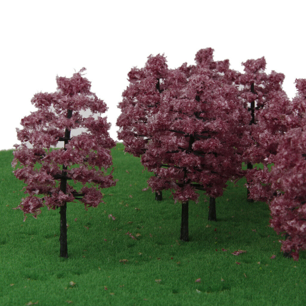 20pcs Trees Models Fuchsia Layout Train Scenery Landscapes 1: 100