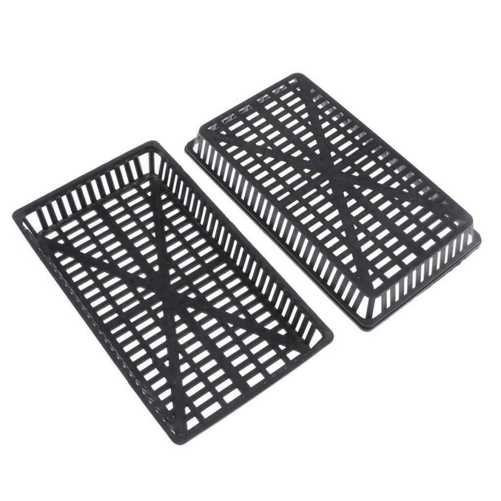 10x Pot Aquatic   Plant Grass Water Grow Baskets Baskets Plastic Black For