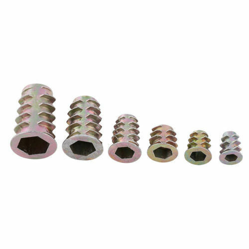 50x M4/M5/M6/M8/M10Hex Socket Drive Insert Nuts Threaded Zinc Alloy Iron