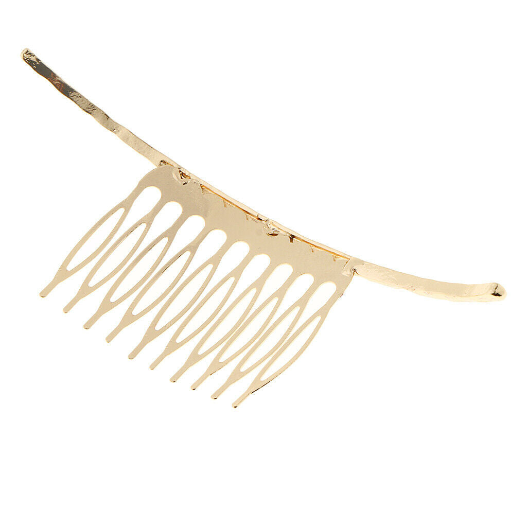 Golden Blank Metal Hair Clip Comb 10 Teeth Wedding Bridal Hairstyle Accessories