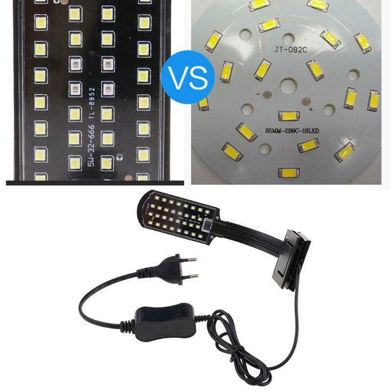 Simple LED Aquarium Lights Water Grass Plants Grow Light Fish Tank Clip-on Lamp