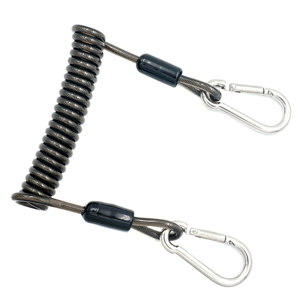 Diving Coil Lanyard Snap Clips For Scuba Diving Camera Torch Gear Equipment -